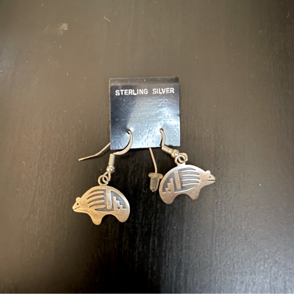 Nwt Navajo Sterling Silver Southwest Bear Earrings 60$
